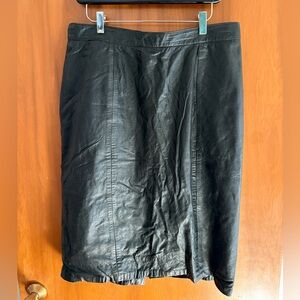 Black Leather Pencil Skirt
